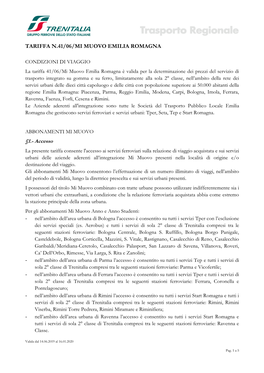 Tariffa N.41/06/Mi Muovo Emilia Romagna