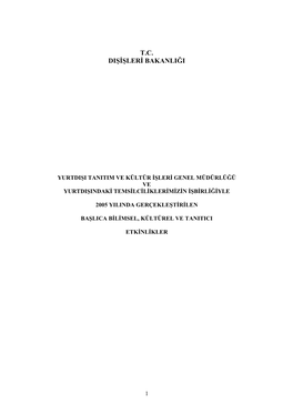 Yurtdışı Tanıtım Ve Kültür Işleri Genel Müdürlüğü