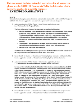 Extended Narratives for All Resources, Please See the 20190118 Comments Table to Determine Which Narrative Applies to a Specific Resource