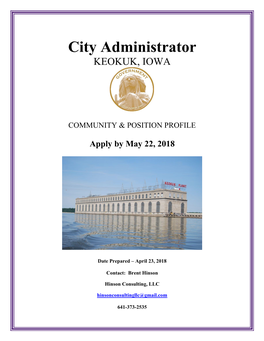 City Administrator KEOKUK, IOWA