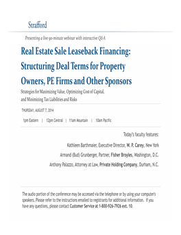 Real Estate Sale Leaseback Financing: Structuring Deal Terms