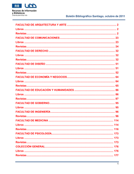 Boletín Bibliográfico Santiago, Octubre De 2011