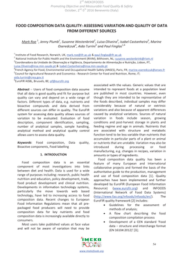 Assessing Variation and Quality of Data from Different Sources