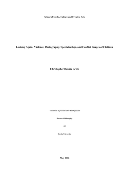 Looking Again: Violence, Photography, Spectatorship, and Conflict Images of Children