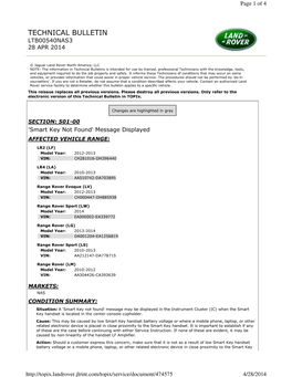 Technical Bulletin Ltb00540nas3 28 Apr 2014