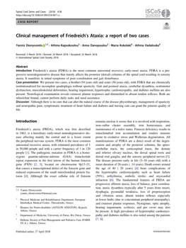 Clinical Management of Friedreich's Ataxia: a Report of Two Cases