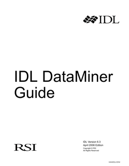 IDL Dataminer Guide