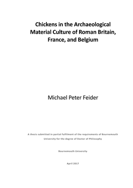 Chickens in the Archaeological Material Culture of Roman Britain, France, and Belgium