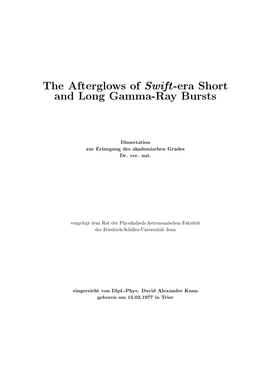 The Afterglows of Swift-Era Short and Long Gamma-Ray Bursts