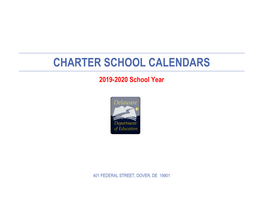 CHARTER SCHOOL CALENDARS 2019-2020 School Year