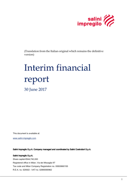 Interim Financial Report