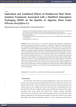 Individual and Combined Effects of Postharvest Heat Disin