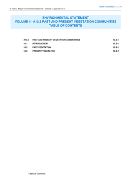 Environmental Statement Volume 4 –A10.3 Past and Present Vegetation Communities Table of Contents