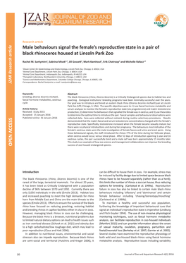 Male Behaviours Signal the Female's Reproductive State in a Pair of Black