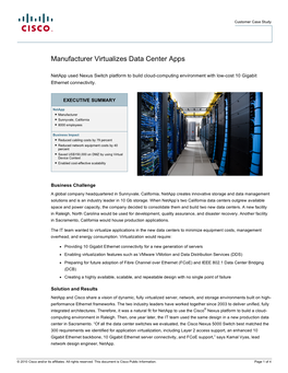 Case Study: Netapp Virtualizes Data Center Applications