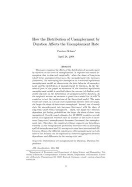 How the Distribution of Unemployment by Duration Affects The