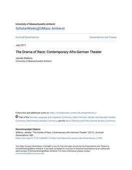 Contemporary Afro-German Theater