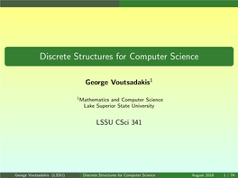 Discrete Structures for Computer Science