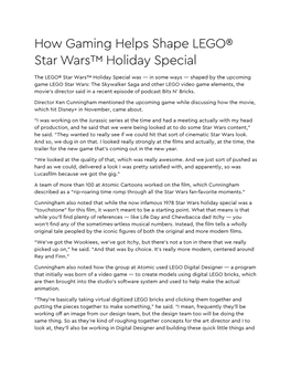 How Gaming Helps Shape LEGO® Star Wars™ Holiday Special