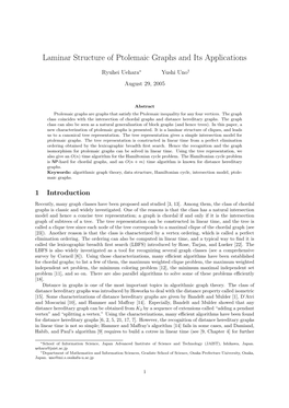 Laminar Structure of Ptolemaic Graphs and Its Applications