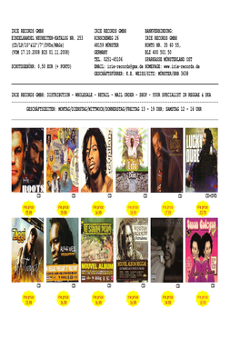 IRIE RECORDS New Release Catalogue 11-08 #1