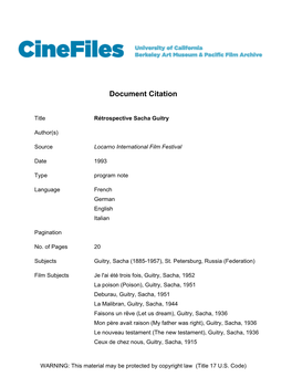 Cinefiles Document #20621