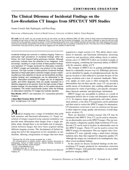 The Clinical Dilemma of Incidental Findings on the Low-Resolution CT Images from SPECT/CT MPI Studies