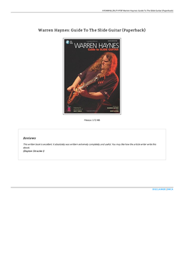 Read PDF # Warren Haynes: Guide to the Slide Guitar (Paperback