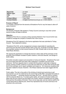 27-2020 Shoals Cafe Licence