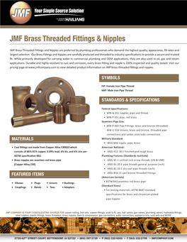 JMF Brass Threaded Fittings & Nipples