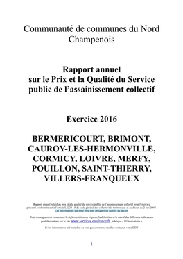 RPQS CCNC ASST Berméricourt, Brimont, Cauroy-Lès-Hermonville