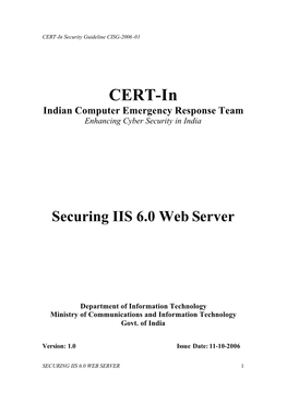 Securing IIS 6.0 Web Server