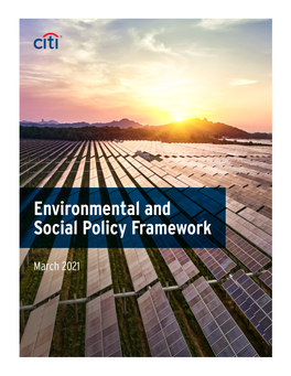 Environmental and Social Policy Framework