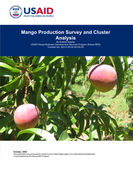 Mango Production Survey and Cluster Analysis by Ezekiel Esipisu USAID Kenya Business Development Services Program (Kenya BDS) Contract No
