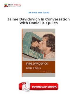 Ebook Jaime Davidovich in Conversation with Daniel R. Quiles