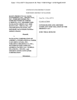 United States District Court Northern District of Illinois Kleen Products