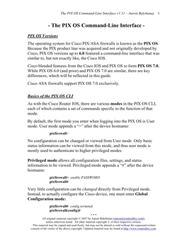 The PIX OS Command-Line Interface V1.11 – Aaron Balchunas 1