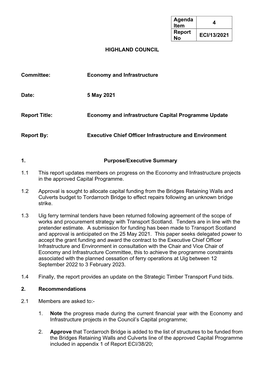 Item 4. Economy and Infrastructure Capital