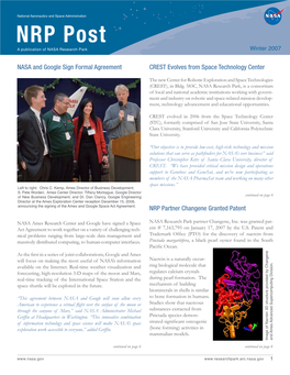 NRP Post a Publication of NASA Research Park Winter 2007