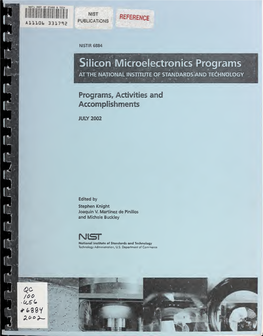 Silicon Microelectronics Programs at the NATIONAL INSTITUTE of STANDARDS and TECHNOLOGY