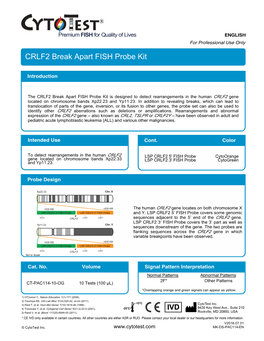 CRLF2 Break Apart FISH Probe Kit