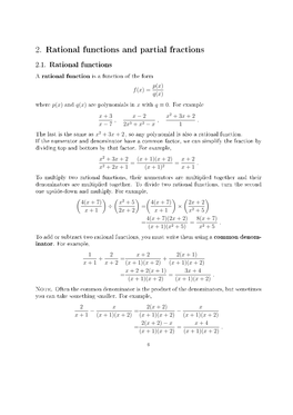 2. Rational Functions and Partial Fractions