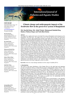 Climate Change and Anthropogenic Impacts of the Freshwater Flow in The
