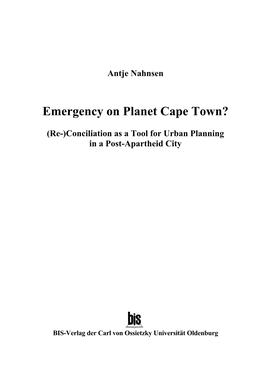 Emergency on Planet Cape Town?