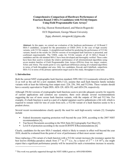 Comprehensive Comparison of Hardware Performance of Fourteen