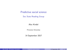 Predictive Social Science