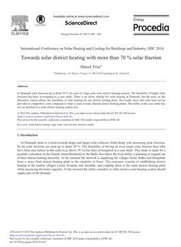 Towards Solar District Heating with More Than 70% Solar Fraction