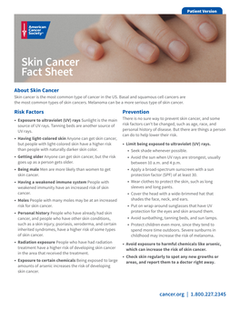 Skin Cancer Fact Sheet