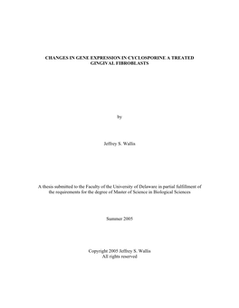 Changes in Gene Expression in Cyclosporine A-Treated Gingival