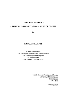 Clinical Governance